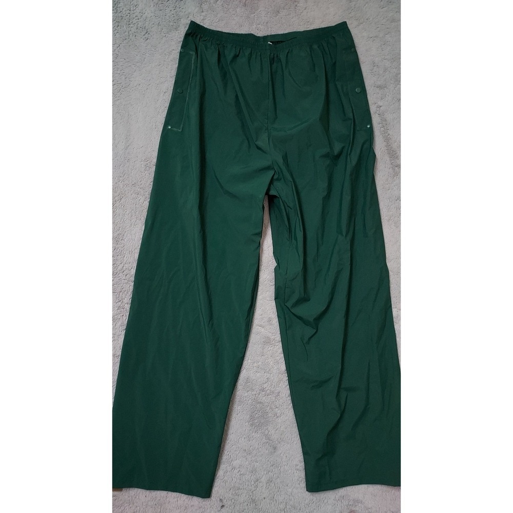 Columbia Pants Mens XXL 2XL Green Rain Golf Waterproof Outdoor Snap Hem PVC